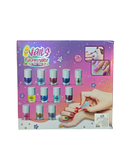 صورة مجموعة أظافر صناعية للأطفال تتضمن المجموعة 12 في 1 من الأظافر الصناعية المصممة للأطفال بعمر 6 سنوات فما فوق